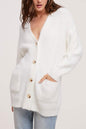 Women's Long Sleeve Button Down Fuzzy Cardigan With Pockets Size Large